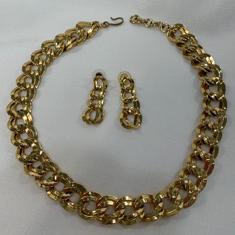 Monet gold-toned necklace and earring set